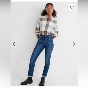 MADEWELL 23T High Rise Slim Boyjean in Dark Indigo NWT